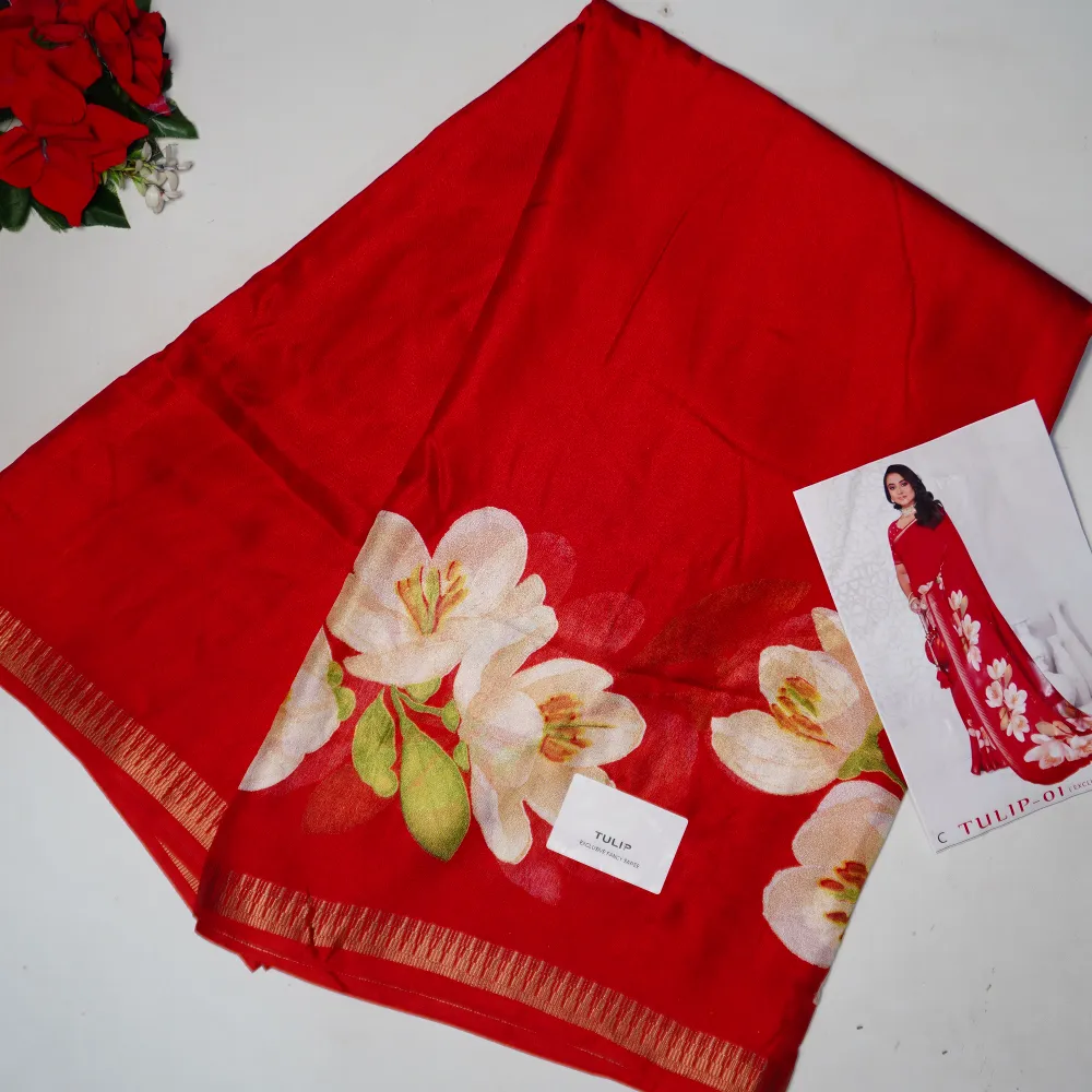 800 (2) Moss Georgette Red Special-MB800(788) - Image 1