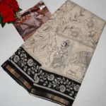 Kalanjali Silk With Kalamkari Georgette Sarees (Black) -MB801
