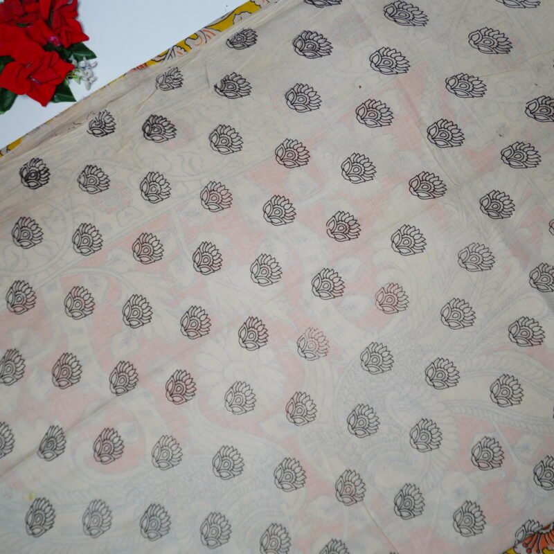 Pure Mangalagiri Kalamkari Cotton Sarees-MB802 - Image 3