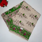 Pure Mangalagiri Kalamkari Cotton Sarees-MB802(Green)