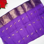 Golden Special Checks Marshmellow Sarees -MB805(preebooking 5th sep dispatch) - Image 3