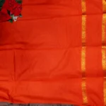 Pure cotton Partyware Saree in Mangalagiri -MB806(Orange) - Image 3