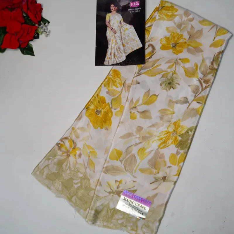 Pure Punam Crape Georget Sarees -838(839) - Image 4