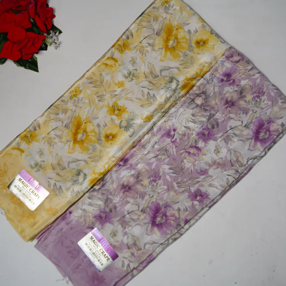 839 (3) Pure Punam Crape Georget Sarees -MB839 - Image 1