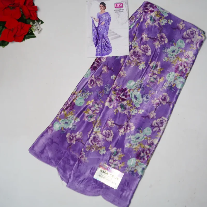Pure Punam Crape Georget Sarees -MB844(839) - Image 3