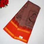 Pure cotton Partyware Saree in Mangalagiri -MB806(Orange)