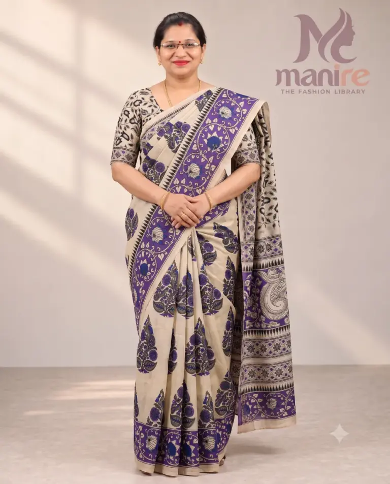 Pure Mangalagiri Kalamkari Cotton Sarees