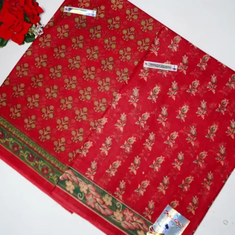 Red Summer cool Cotton Without Blouse