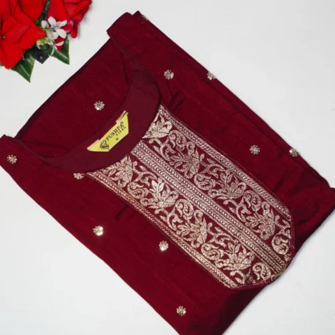 Vichitra Silk Party Ware Top
