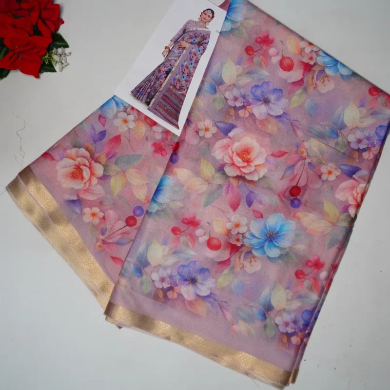 Digital Kalanjali Silk Georgette Sarees -MB442 - Image 4