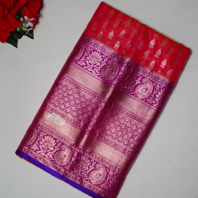 Kanchi pattu With big Border Sarees-MB621 - Image 4