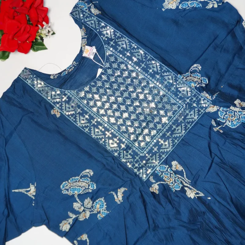 Printed Rayon Umbrella Tops-MB938(3Xl-46Inch) - Image 2