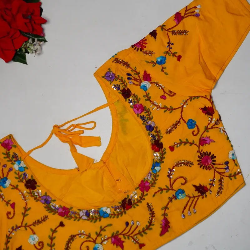 Allover Embroidary Malai Cotton Blouses-MB036 - Image 3
