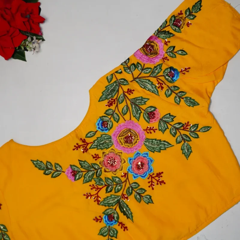 Kashmiri Deasign Cotton Silk Blouses-MB038 - Image 3