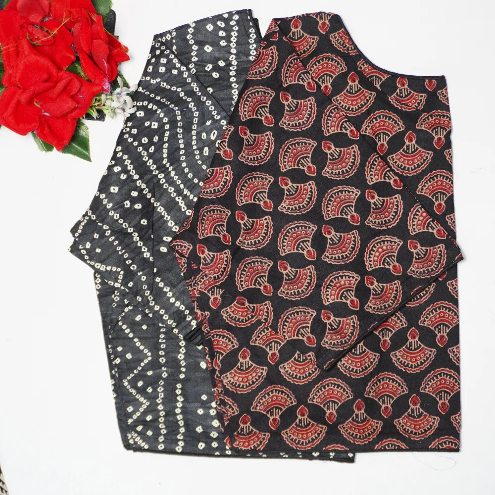 B08 (17) Bandini Ajarak Cotton Boat Neck Blouses-MB080 - Image 1