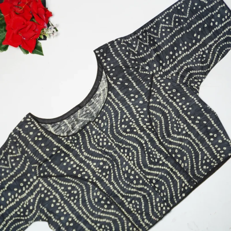 Bandini Ajarak Cotton Boat Neck Blouses-MB080 - Image 3