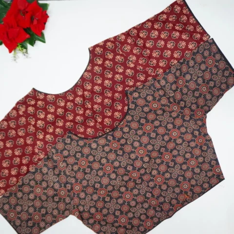 Ajarak Cotton Boat Neck Blouses-B074