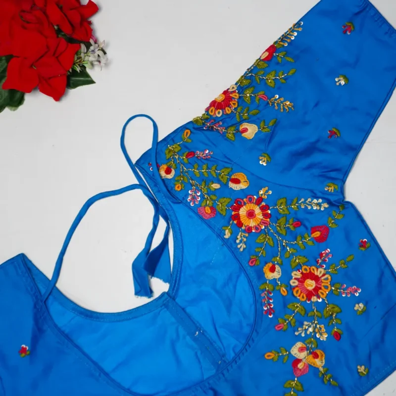 Hand Work Cotton Silk Blouses-MB047 - Image 3
