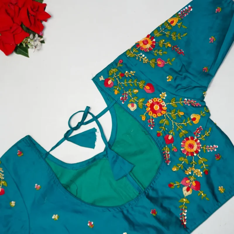 Hand Work Cotton Silk Blouses-MB047 - Image 5
