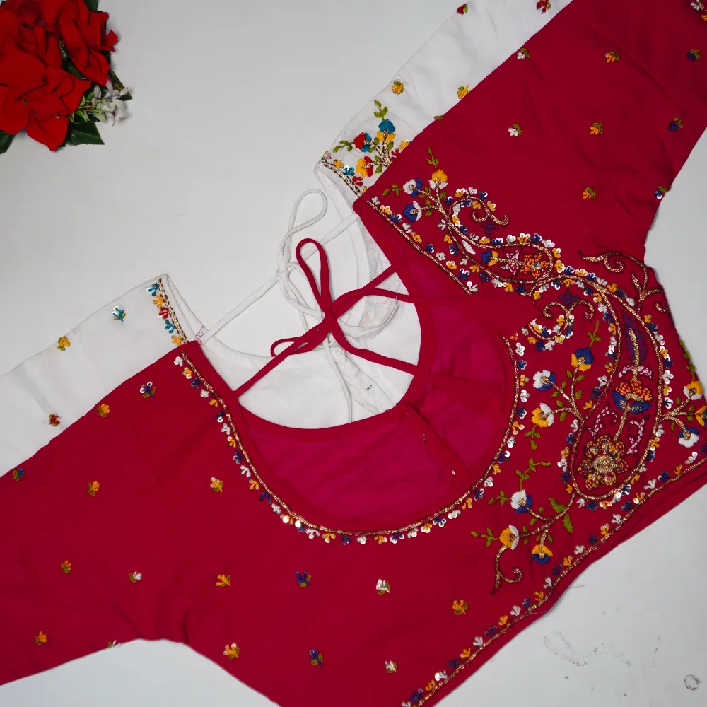 B59 (1) Malai Cotton full Embroidary Blouses-MB059 - Image 1