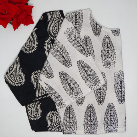 Ajarak Cotton Boat Neck Blouses-B076