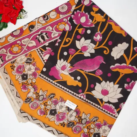 Mangalagiri Kalamkari Cotton Sarees
