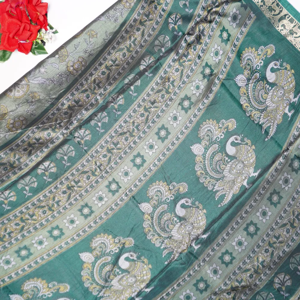 Designer Border & Kalamkari Narayani Pattu-MB716(444) - Image 3