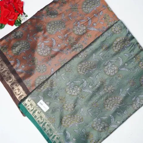 Designer Border & Kalamkari Narayani Pattu
