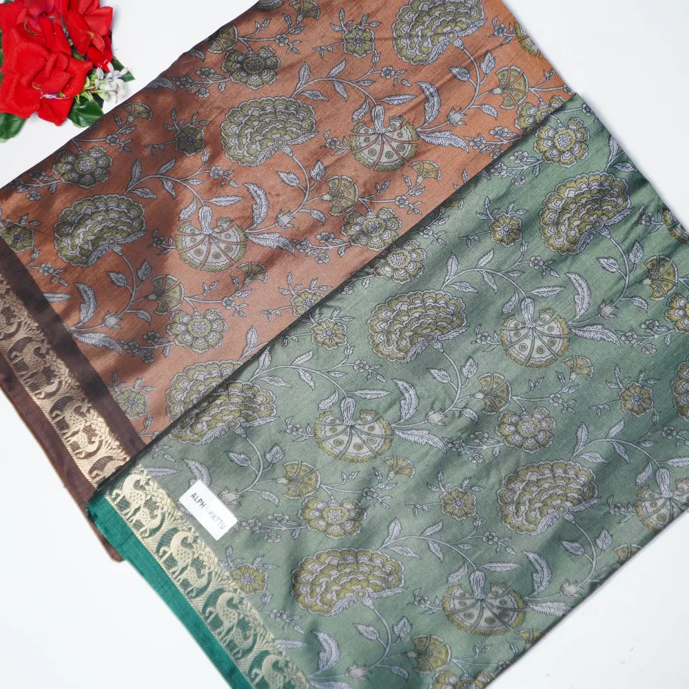Designer Border & Kalamkari Narayani Pattu-MB716(444)