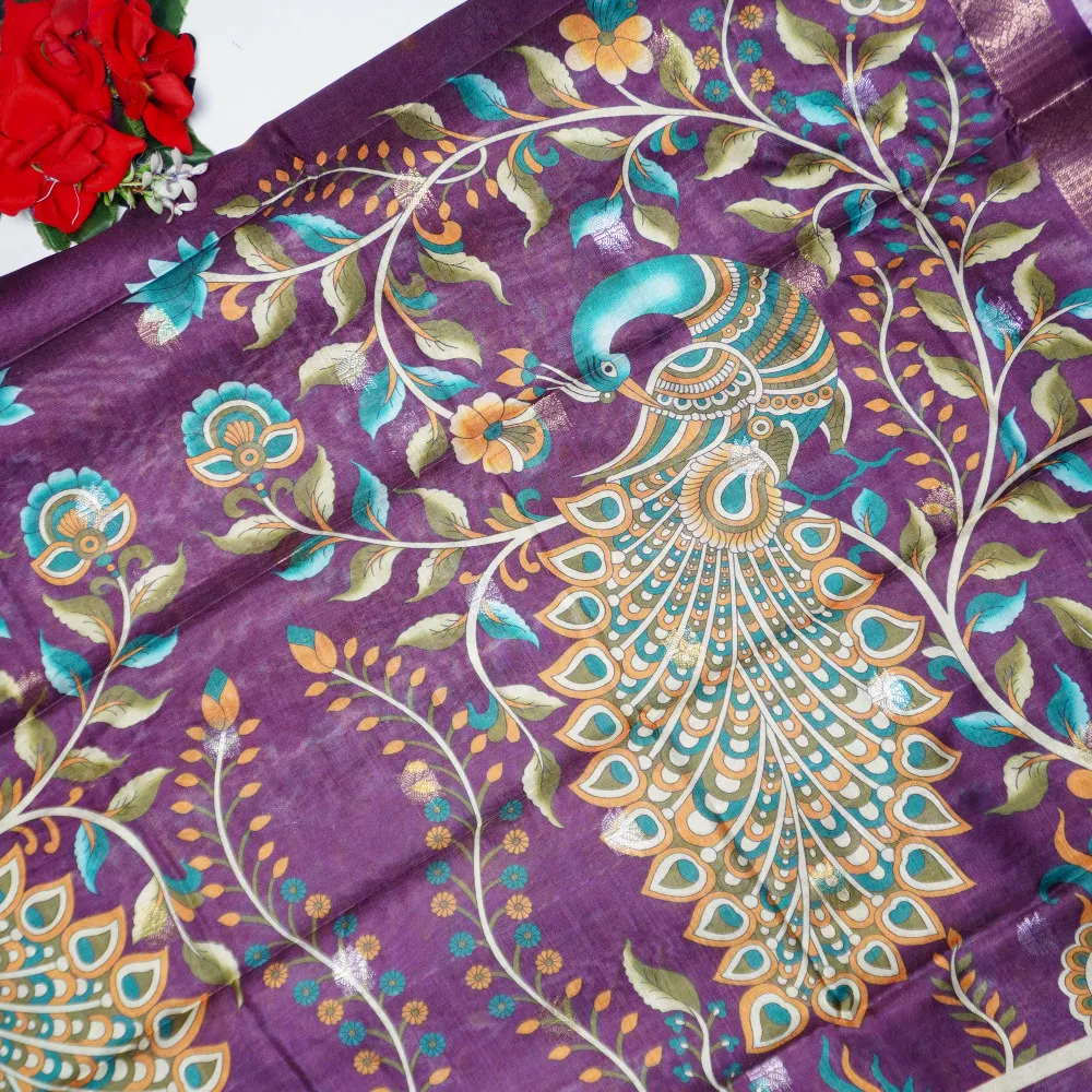 Primium Digital Gap Border Kalamkari Blouse-MB820(Pink) - Image 4